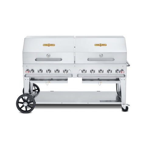 Crown Verity CV-MCB-72-SI 50/100 72 inch Mobile Propane Grill (Single Inlet, 50-100 lb Tank)