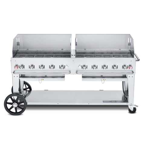 Crown Verity CV-MCB-72WGP 72-inch Mobile Gas Grill with Windguard Package