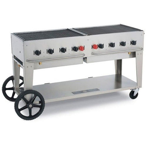 Crown Verity CV-MCB-72 Mobile 72 in LP Charbroiler Grill