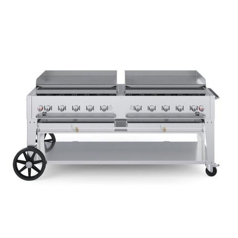 Crown Verity CV-MG-72NG Mobile Outdoor Natural Gas Griddle (70 in Cooking Surface, 10 Burners)