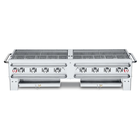 Crown Verity CV-PCB-60 Countertop Liquid Propane Outdoor Grill, 8 Burners, 129,000 BTU