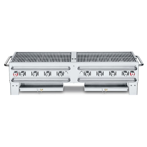 Crown Verity CV-PCB-60 Countertop Liquid Propane Outdoor Grill, 8 Burners, 129,000 BTU