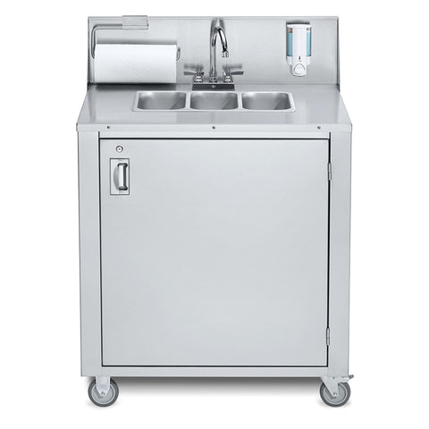 Crown Verity CV-PHS-3 Portable 3-Compartment Hand Sink with Hot Water