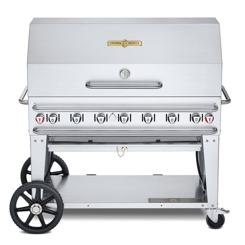 Crown Verity CV-RCB-48RDP-SI50/100 Pro Series Mobile Propane Grill with Roll Dome