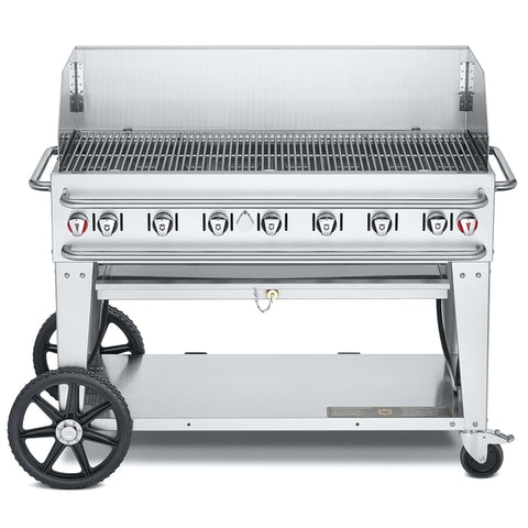 Crown Verity CV-RCB-48WGP-SI50/100 Pro Series Mobile LP Gas Outdoor Grill with Wind Guards