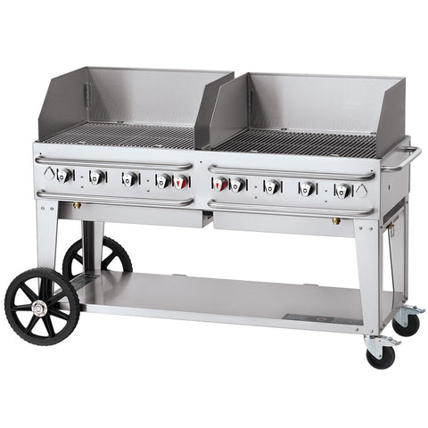 Crown Verity CV-RCB-60WGP-SI50/100 Pro Series Outdoor Rental Grill with Wind Guards (LP, 60 in)