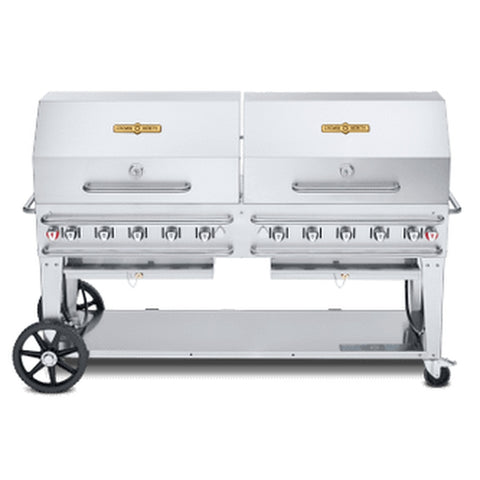 Crown Verity CV-RCB-72RDP 72 in Outdoor Rental Propane Grill with Double Roll Domes
