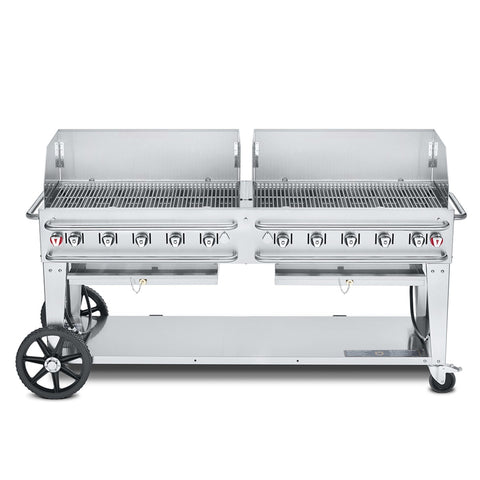Crown Verity CV-RCB-72WGP-LP Pro Series 70-inch Mobile Outdoor Gas Grill with Water Pans (LP)