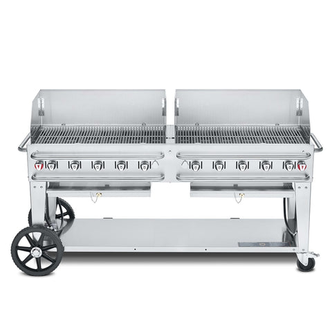 Crown Verity CV-RCB-72WGP-LP Pro Series 70-inch Mobile Outdoor Gas Grill with Water Pans (LP)