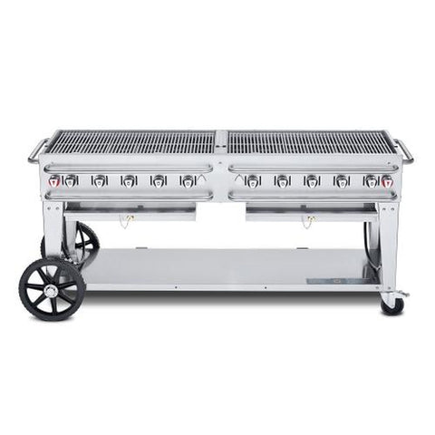 Crown Verity CV-RCB-72 Professional Rental Series 72 in 10-Burner Stainless Steel Freestanding Propane Gas Grill