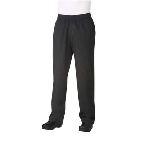 Chef Works CVBPBLKL Men's Cool Vent Baggy Chef Pants, Black, Large