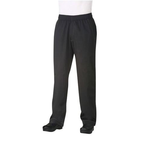 Chef Works CVBPBLKM Cool Vent Baggy Chef Pants - Black, Medium