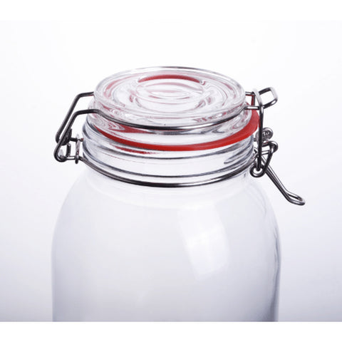 Enhanced Glassware CW-10800F Enhanced - 28 oz Glass Storage Jar with Lock N Seal Cover