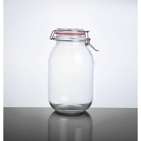 Enhanced Glassware CW-12500F 88 oz Storage Glass Jar with Lock N Seal Cover