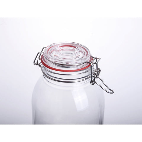 Enhanced Glassware CW-12500F 88 oz Storage Glass Jar with Lock N Seal Cover
