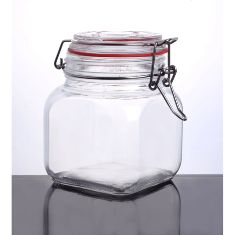 Enhanced Glassware CW-40800F 30 oz Glass Storage Jar with Lock N Seal Cover