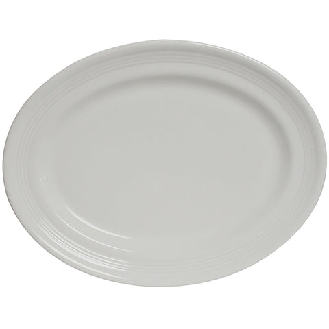 Tuxton China CWH-116 11-1/2" x 8-3/8" Oval Concentrix® Platter - Ceramic, White