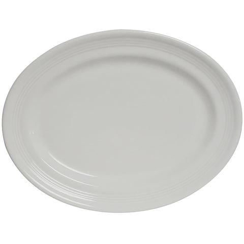 Tuxton China CWH-116 11-1/2" x 8-3/8" Oval Concentrix® Platter - Ceramic, White