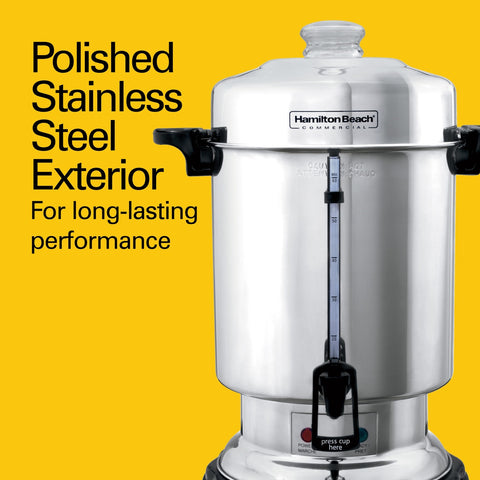 Hamilton Beach Commercial D50065 60-Cup Polished Stainless Steel Coffee Urn