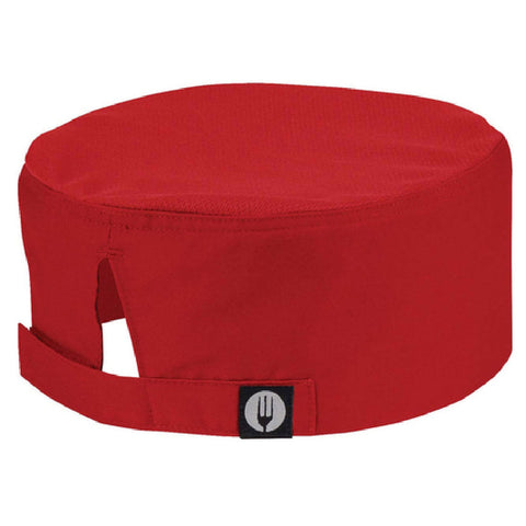 Chef Works DFCV-RED-0 Cool Vent Beanie with Adjustable Velcro Closure - Red