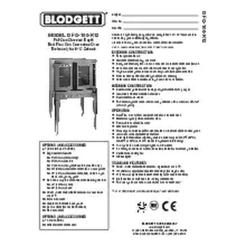 Blodgett Oven Company DFG-100 SGL Gas Single-Deck Full Size Convection Oven (5 Pan)
