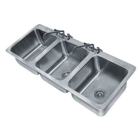 Advance Tabco DI-3-1410 3 Compartment Drop-In Sink with 16" x 14" x 10" Bowls