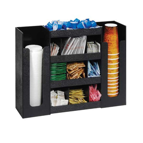 Dispense-Rite DLCO-5BT Six Section Countertop Cup, Lid and Condiment Organizer