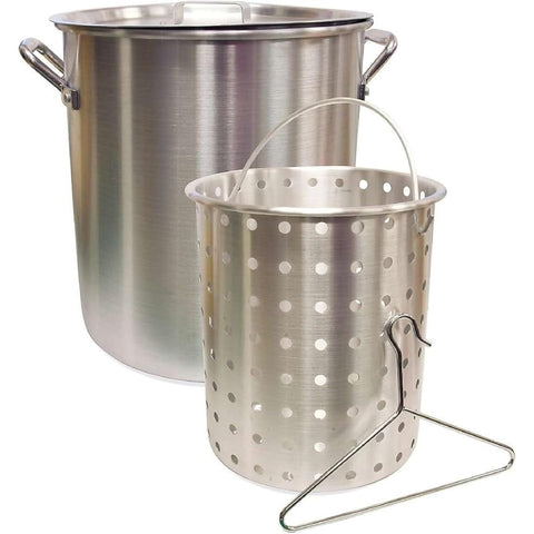 CAMP CHEF DP42 42-Quart Aluminum Stock Pot with Basket and Lid