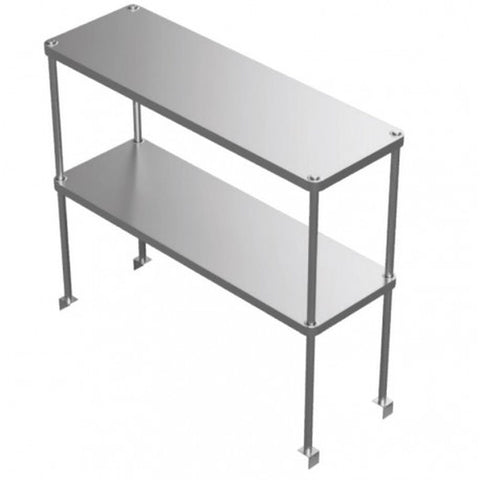 GSW USA DS-1660 Stainless Steel Adjustable Double Over Shelf, 60"L x 16"W x 30"H