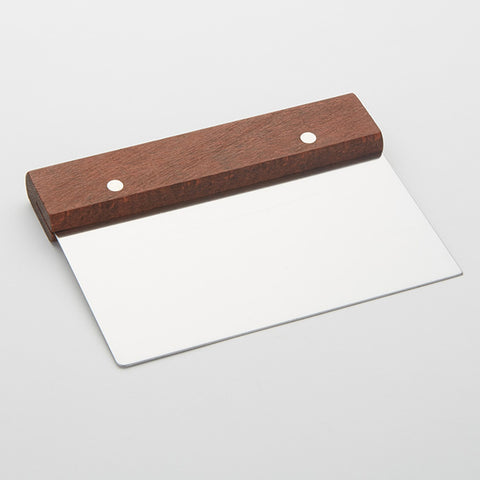 American Metalcraft DS6704 Dough Cutter and Scraper with Wooden Handle