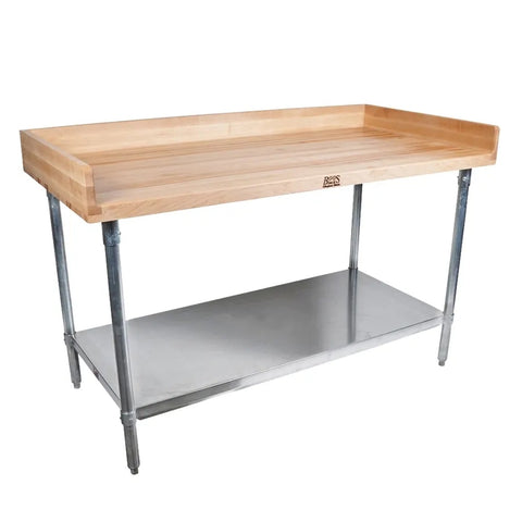 John Boos DSS06-X Baker's Top Work Table, 48"W x 30"D, Hard Rock Maple with Stainless Steel Base