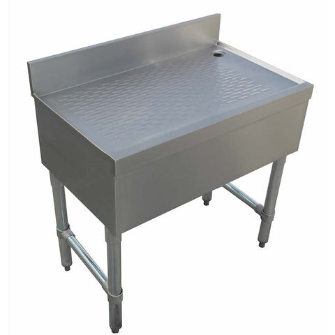 Enhanced SS & Equipment E-BDU-1818 Bar Drainboard Unit 18-1/2"x18"x30"H with 3" Backsplash