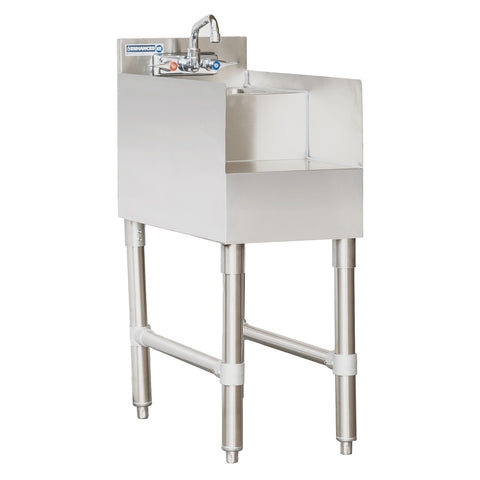 Enhanced SS & Equipment E-BSDS-2312 Under Bar Blender Station with Dump Sink and 3" Backsplash, 23"x12"x33"H