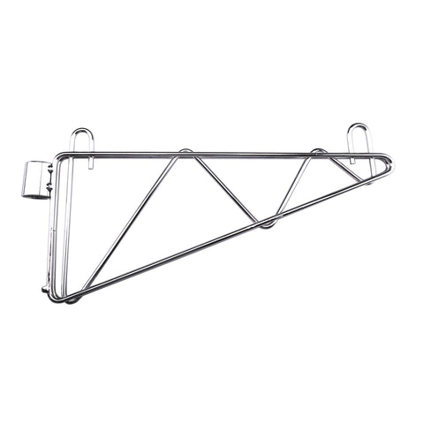 Enhanced Wire Shelving E-CBR-18ASDWM 18" Single Adjustable Wall Brackets, Chrome - Kit of 2