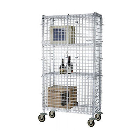 Enhanced Wire Shelving E-CWSC-2460 Security Cage Conversion Kit, Chrome, 24" x 60"