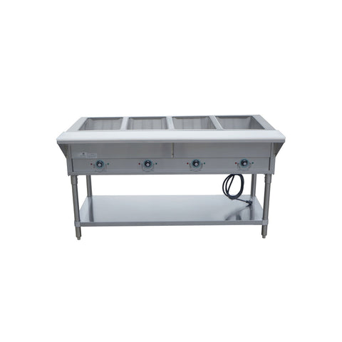 Enhanced SS & Equipment E-EST-4OW-US Hot Food Steam Table, 4-Open Wells, Stainless Steel, 208/240V