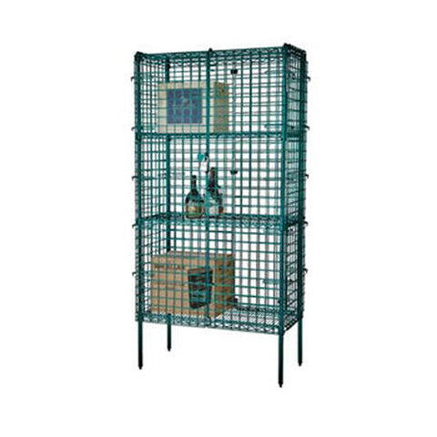 Enhanced Wire Shelving E-GEWSC-2460 Security Cage 24" x 60" Green Epoxy H Kit