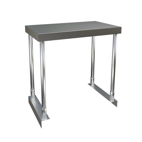Enhanced Stainless Steel E-OS-1224 Single Over Shelf, 12" x 24" x 32" High, Stainless Steel