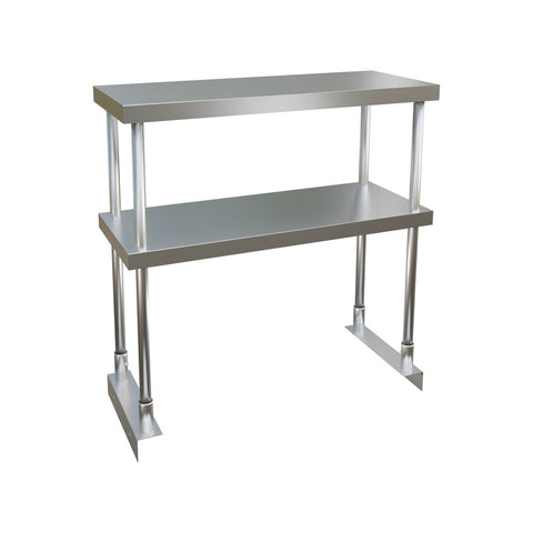 Enhanced Stainless Steel E-OSDA-1236 Double Over Shelf, Adjustable, 12" x 36\" Stainless Steel