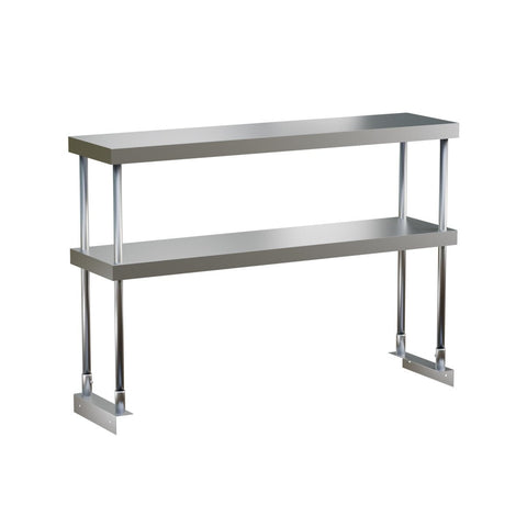Enhanced Stainless Steel E-OSDA-1248 Double Over Shelf, Adjustable, 12" x 48\" Stainless Steel