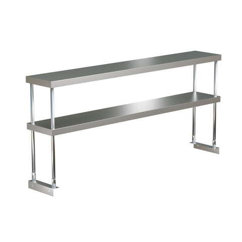 Enhanced Stainless Steel E-OSDA-1272 Double Over Shelf, Adjustable, 12" x 72\" Stainless Steel