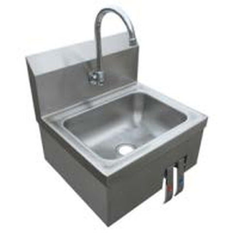 Enhanced SS & Equipment E-PHS-151715DKV Wall Mount Stainless Steel Hand Sink with Double Knee Valve