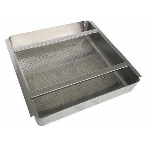 Enhanced SS & Equipment E-PRDB-2020 Soiled Dish Table Drain Basket 19.5x19.5x4 with Front and Back Flange