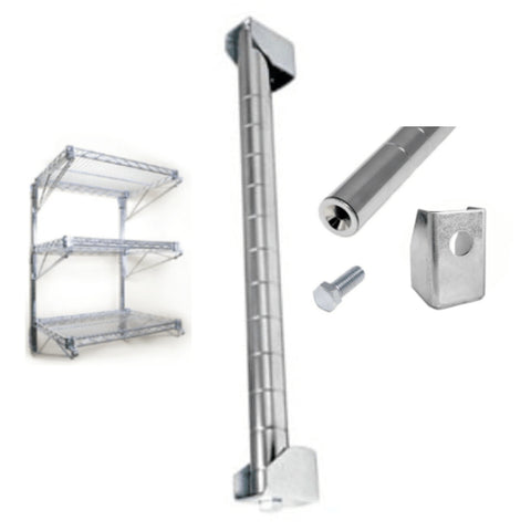 Enhanced Wire Shelving E-PW34C Wall Post Kit 34" Chrome