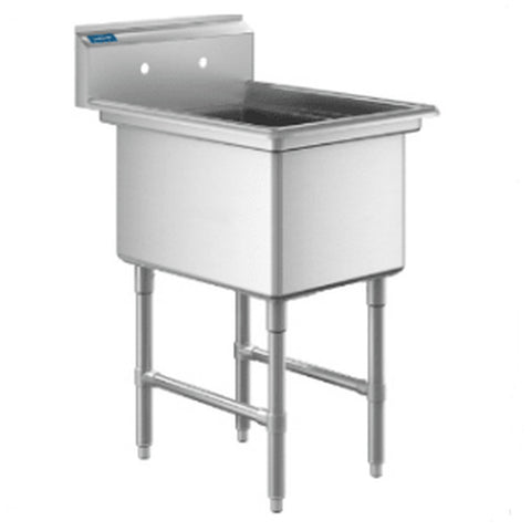 Enhanced SS & Equipment E-S1C181814-18R-316 - 1-Tub Stainless Steel Sink with 18" Right Drainboard