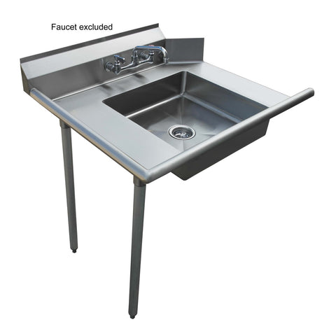 Enhanced SS & Equipment E-SDT-36L 36" Soiled Dishtable with Left-Side Pre-Rinse Bowl