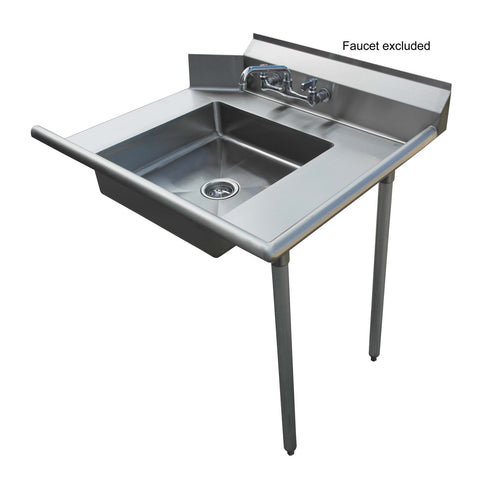 Enhanced SS & Equipment E-SDT-36R Soiled Dish Table 30"x36" with Pre-Rinse Bowl, Right Side