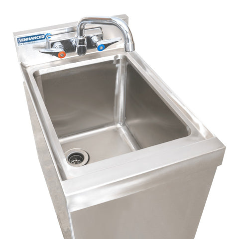 Enhanced SS & Equipment E-UHS-1812 Enhanced Underbar Hand Sink with 3" Backsplash