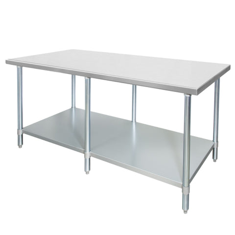 Enhanced SS & Equipment E-WTG-1872-418 18" x 72" Stainless Steel Work Table with Galvanized Undershelf