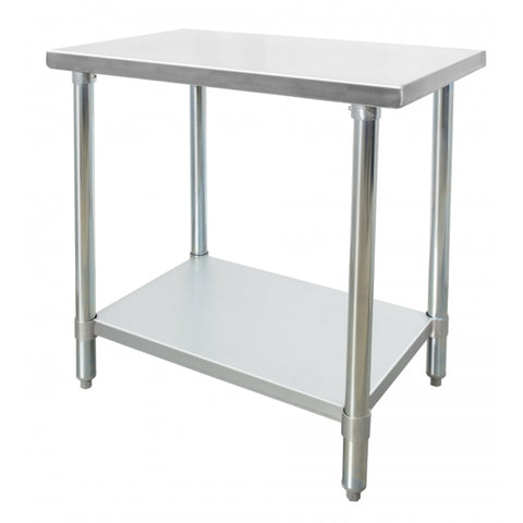 Enhanced SS & Equipment E-WTG-2430-418 24"D x 30"W Stainless Steel Work Table with Galvanized Undershelf
